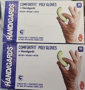 Hand Gards poly gloves/Medium/Powder Free/Foodservice Grade/200 - Picture 1 of 4
