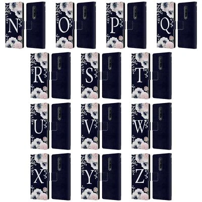 NATURE MAGICK WATERCOLOUR FLOWER MONOGRAM 2 LEATHER BOOK CASE FOR ONEPLUS PHONES - Image 1 of 4