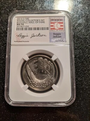 2014-D Reggie Jackson commemorative Half Dollar Baseball HOF Hall of Fame - Image 1 of 2