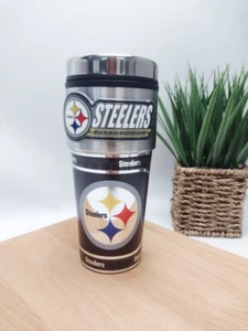 Pittsburgh Steelers 16oz Travel Tumbler Mug - Steelers Coffee Tumbler - Emblem - Picture 1 of 5