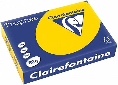 Clairefontaine Trophee Color 1780C Sonnengelb 80g/m² DIN-A4 - 500 Blatt Papier