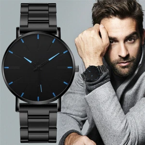 Men Luxury Stainless Steel Sport Analog Quartz Modern Fashion gift Wrist Watch