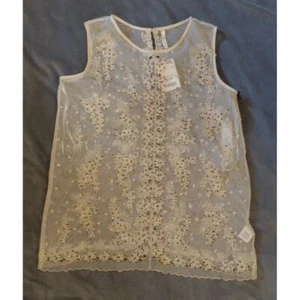 Willow & Clay Bluse transparent beige bestickt & Perlen Damen Gr. XS Neu mit Etikett - Bild 1 von 11