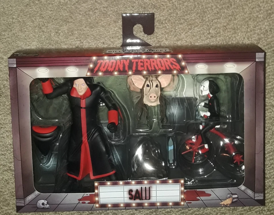 NECA Toony Terrors Saw Jigsaw Killer and Billy the Puppet box set 2023