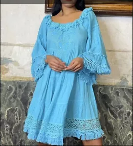 ANTICA SARTORIA 2023 OFF SHOULDER TURQUOISE EMBROIDERED DRESS 🩵 - Picture 1 of 1