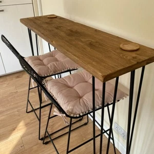 Reclaimed Breakfast Bar With Hairpin Legs Hallway Table Radiator Cover Home Bar - Picture 1 of 5