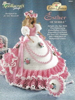 Esther of Mobile Crochet Parasol Dress Hat Ensemble Elaborately Embellished RARE - Image 1 of 2