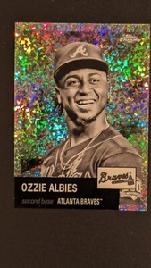 2022 Topps Chrome Platinum Anniversary Ozzie Albies Black & White Mini Diamond