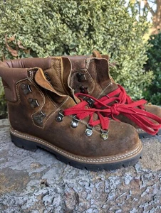 VTG Colorado Real Leather Upper Suede Red Laces Mountaineering Boots Size 6 - Picture 1 of 5