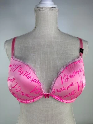 Victoria's Secret Dream Angels Demi Bra Pink Logo Padded Women's 34C Sexy - Image 1 of 4