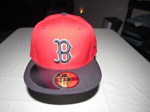 Boston Red Sox Red New Era Stitched Ball Cap Wool Hat Adult Fitted Size 7.5 NWT