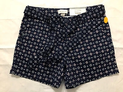 Liz Claiborne Classic Fit Shorts Women's Size 8 American Navy Tile Belted NWT  - Image 1 of 4