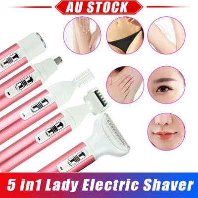 5 in1 Lady Electric Shaver Facial Hair Women Removal Bikini Epilator Leg Body AU - image 1 of 4