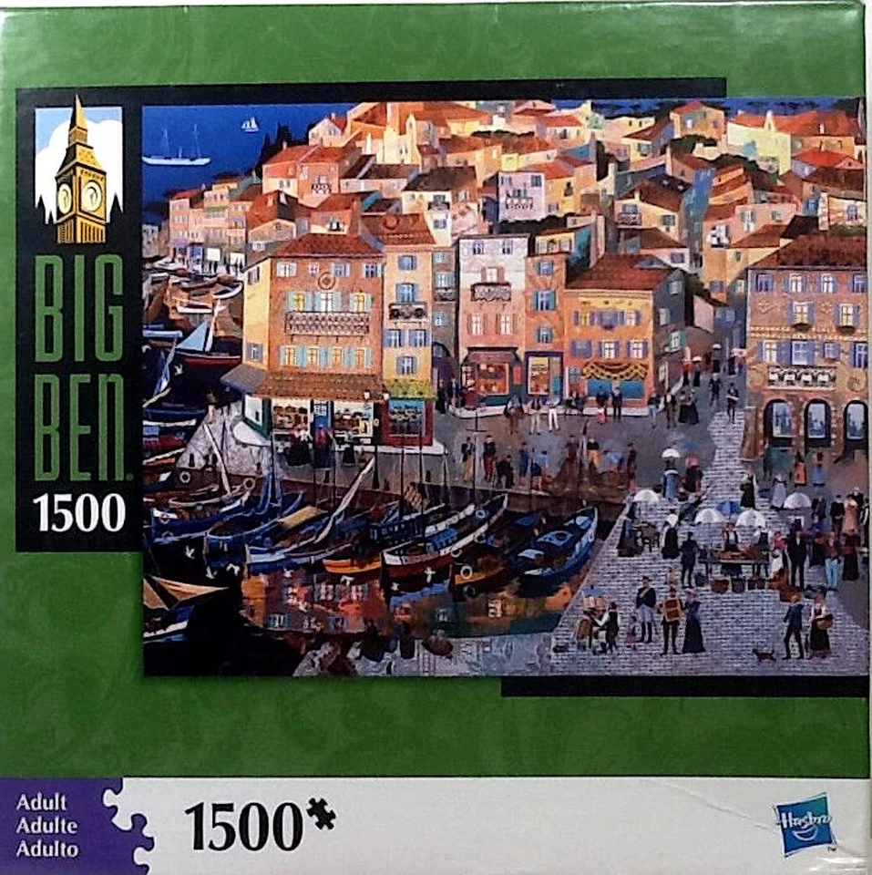 Rompecabezas Mediterranee Bernard Ambielle 1500 piezas 24" X 30" Hasbro Big Ben Foto 1 de 1