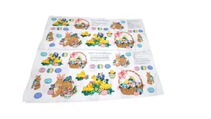 Vintage Frühlingsfieber Ostern Applikation Stoff Panel Cranston Print Works Hasen Eier - Bild 1 von 19