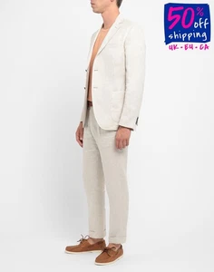 RRP€200 8 Linen Twill Blazer Jacket IT48 US38 M Single-Breasted Made in Italy - Picture 1 of 6
