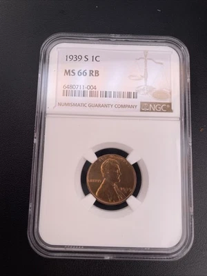 1939-S  1C LINCOLN WHEAT CENT "SAN FRANCISCO MINT" NGC MS66 RD - Image 1 of 4