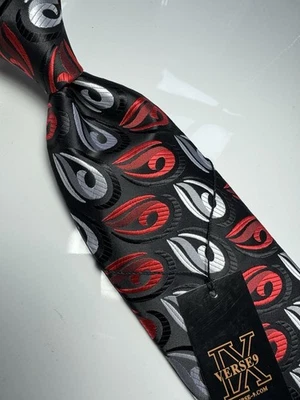 NUEVO CON ETIQUETAS VERSO 9 MULTICOLOR ESTILO PAISLEY ESTAMPADO SEDA DISEÑOS CORBATA Y PAÑUELO Foto 1 de 4