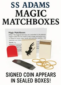 ADAMS MATCH BOX MAGIC TRICK Appearing Coin In Nesting Boxes & Bag Beginner Set - Picture 1 of 15