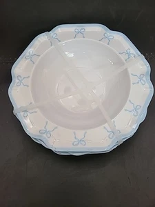 Shabby Chic Blue Bow Coquette Melamine Bowls Set of 4 -New - Picture 1 of 7