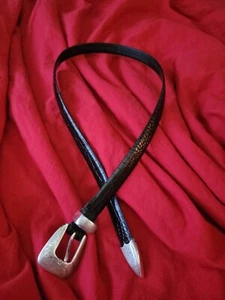 Vintage 90s BELT medium Jones Wear Thin Black / Silver  lovely  Croc - Bild 1 von 5