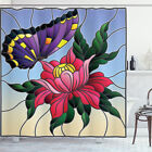 Aster Shower Curtain Stained Glass Butterfly