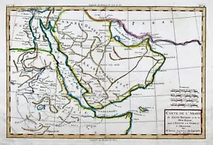 1780 Bonne, map of Middle East, Persia, Red Sea, Egypt, Nubia hand coloured - Picture 1 of 4