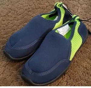 Boys Girls Wave Zone Swim Water Shoes Size 11 12 13 1 2 3 4 Navy Blue Lime NWT - Picture 1 of 1