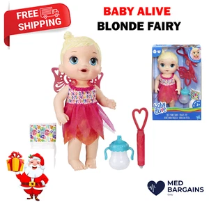 Muñeca Baby Alive pintura facial hada (rubia) juego regalo de Navidad para niñas - Imagen 1 de 8