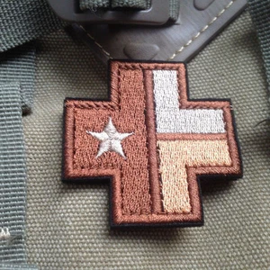 MEDIC CROSS TEXAS STATE FLAG U.S. Tactical EMBROIDERY 3D ARMY HOOK PATCH - Picture 1 of 6