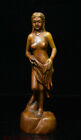 China Boxwood Wood Carving Beautiful Woman Beauty Belle Femme Fatale Peri Statue