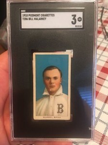T206 Piedmont 350 BILL MALARKEY Portrait Buffalo Bisons ML SGC VG 3 Fresh Grade
