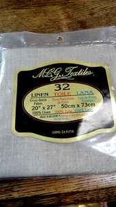 MCG Textiles 100% Linen Cross Stitch Fabric Lana Natural 20 x27" Made in Belgium - Picture 1 of 2