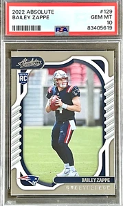 2022 Absolute Bailey Zappe #129 (LOW POP: 25) PSA 10 GEM MINT (ROOKIE CARD) - Picture 1 of 2