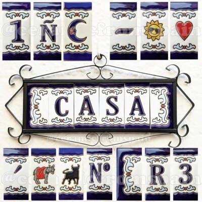 Lettres de carreaux de céramique - Chiffres en céramique de maison - Espagne - - Photo 1/4