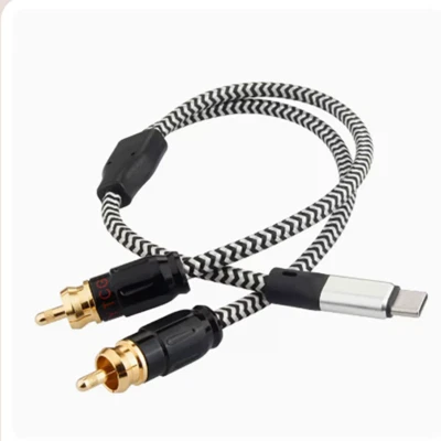 USB Audio Cable Type C Male to 2 RCA Male Audio Cable for Speaker Amplifier TV - Image 1 of 4