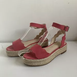 Alpargatas Vince Camuto Coral Rojo Kamperla Gamuza Plataforma Festoneada Talla 3.5 - Imagen 1 de 11