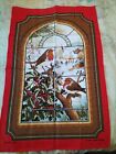 VINTAGE RETRO ROBINS & HOLLY TEA TOWEL 100% COTTON Made in the UK UNUSED