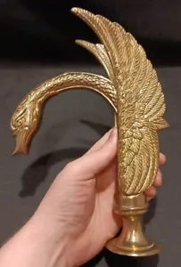Rubinetto a cigno vintage grande in ottone pesante alto 9,5" colore oro - Foto 1 di 16