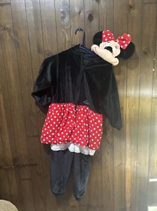 Kids DISNEY one piece fleece MINNIE MOUSE pajamas sleepwear sz Kids L (6) - Picture 1 of 16