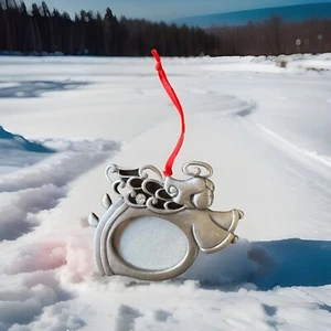Zinn Weihnachtsschmuck Bilderrahmen Nikolaus quadratisch, Engel - Bild 1 von 3