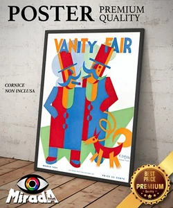 POSTER vintage locandina VANITY FAIR F. DEPERO 1931 FUTURISMO rivista dog man - Imagen 1 de 3