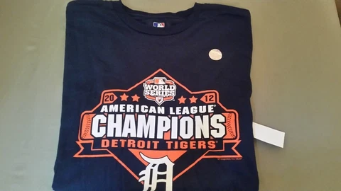 new mens MLB detroit tigers american league champions baseball t-shirt Cover