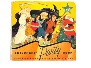 vtg 1935 Childrens Party Book Halloween Christmas Santa Claus - Picture 1 of 9