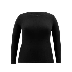 Fruit of the Loom Women's Black Long Sleeve Eversoft Waffle Thermal Top Size XXL - Picture 1 of 4