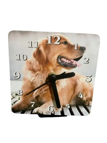 Personalised Square Metal Quartz Desktop Photo Clock Custom Printed Office Gift Cover