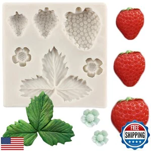MINFEIDMS 3D Fresa y Flores Moldes de Silicona Fresa Fondant Molde Fo - Imagen 1 de 5