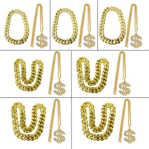 Hip Hop Neck Jewelry Rapper Chains CCB Material Perfect Gift for Men and Women - Picture 1 of 15