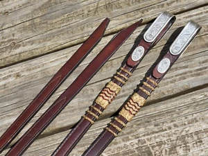 Stunning VOGT Sterling Overlay Split End Western Show Reins with Rawhide - WOW! - Picture 1 of 14