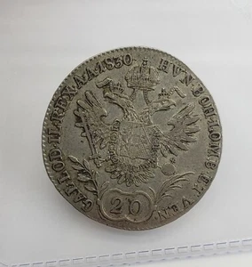 1830 C 20 Kreuzer Silver Coin Ferdinand I Austrian Austria Bohemia Hungary - Picture 1 of 5